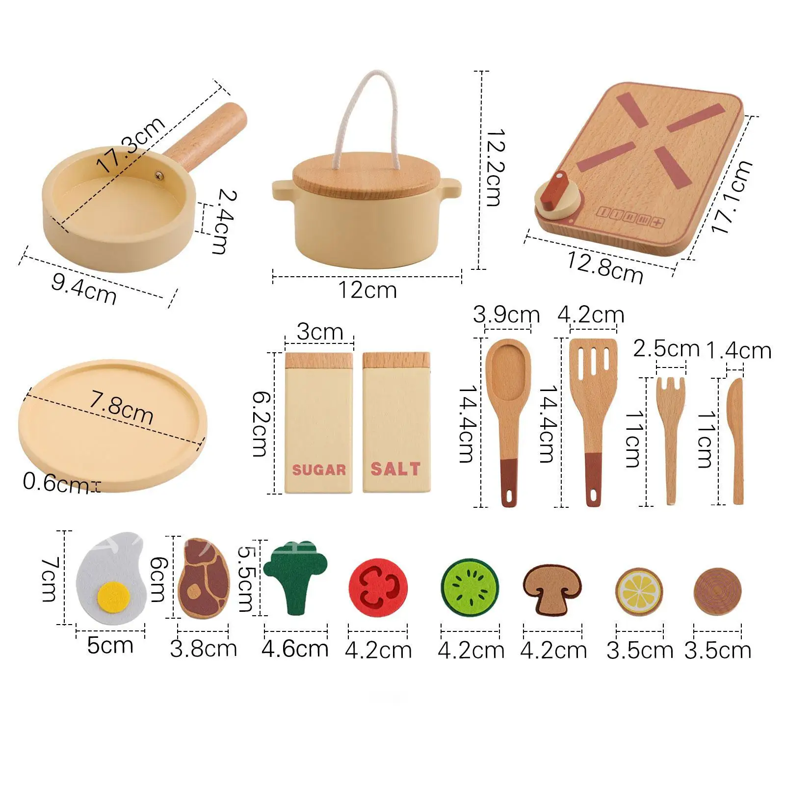 Pretend Play Cooking Toys,Pretend Play Kitchen Toys,Pretend Food Play for Kids Wooden Vegetables Playset