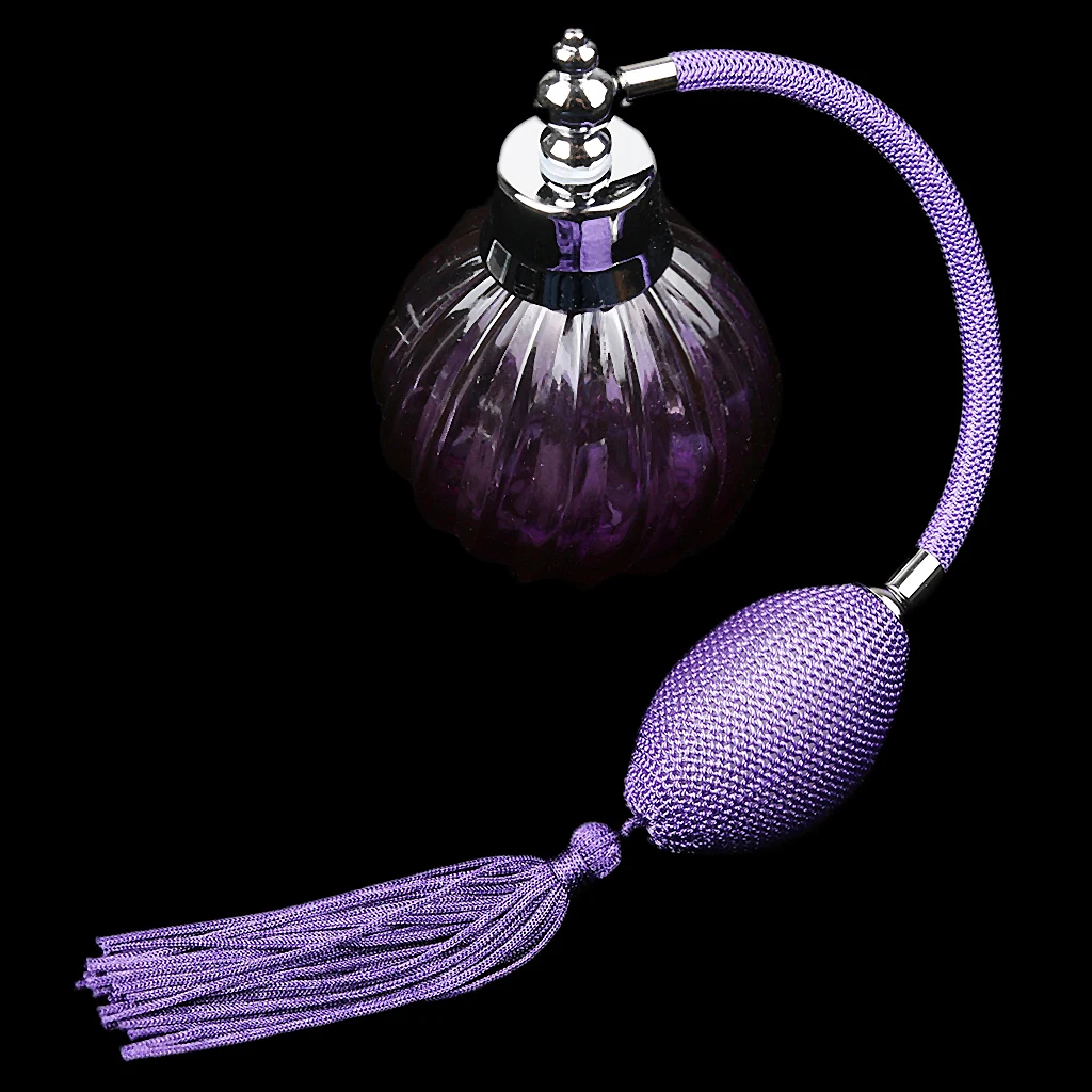 100ml Vintage Stylish Refillable  Empty Glass Perfume Pump Sprayer Bottle Scent with Atomizer Tassels For Elegance Collectible