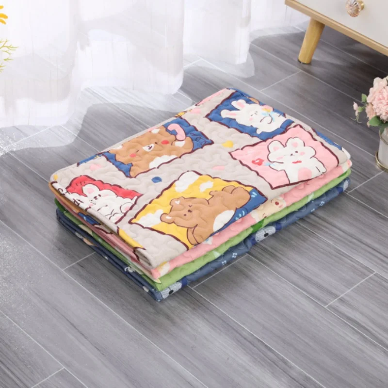 Dog Color Striped Sleeping Pad Indoor Small Dog Cute Square Cat Sleeping Pad Breathable Multi-size All Seasons