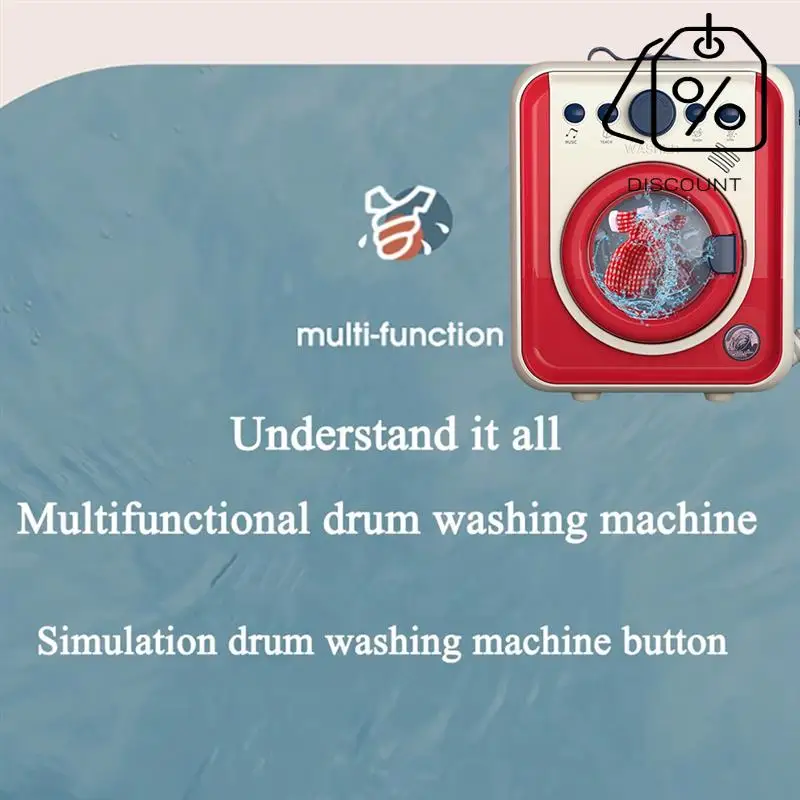 AS96-Mainan Mesin Cuci Anak-anak Mini Simulasi Furnitur Mesin Cuci Musik Ringan Berpura-pura Bermain Hadiah Musik dengan Lampu Ulang Tahun G