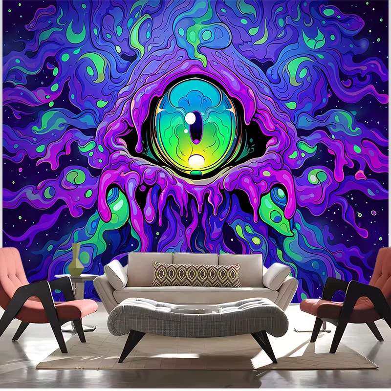 Psychedelic Eye Wall Tapestry Abstract Mural Boho Chic Spiritual Art Decoration Living Room Nursery Bohemian Pop Art Vision Stat