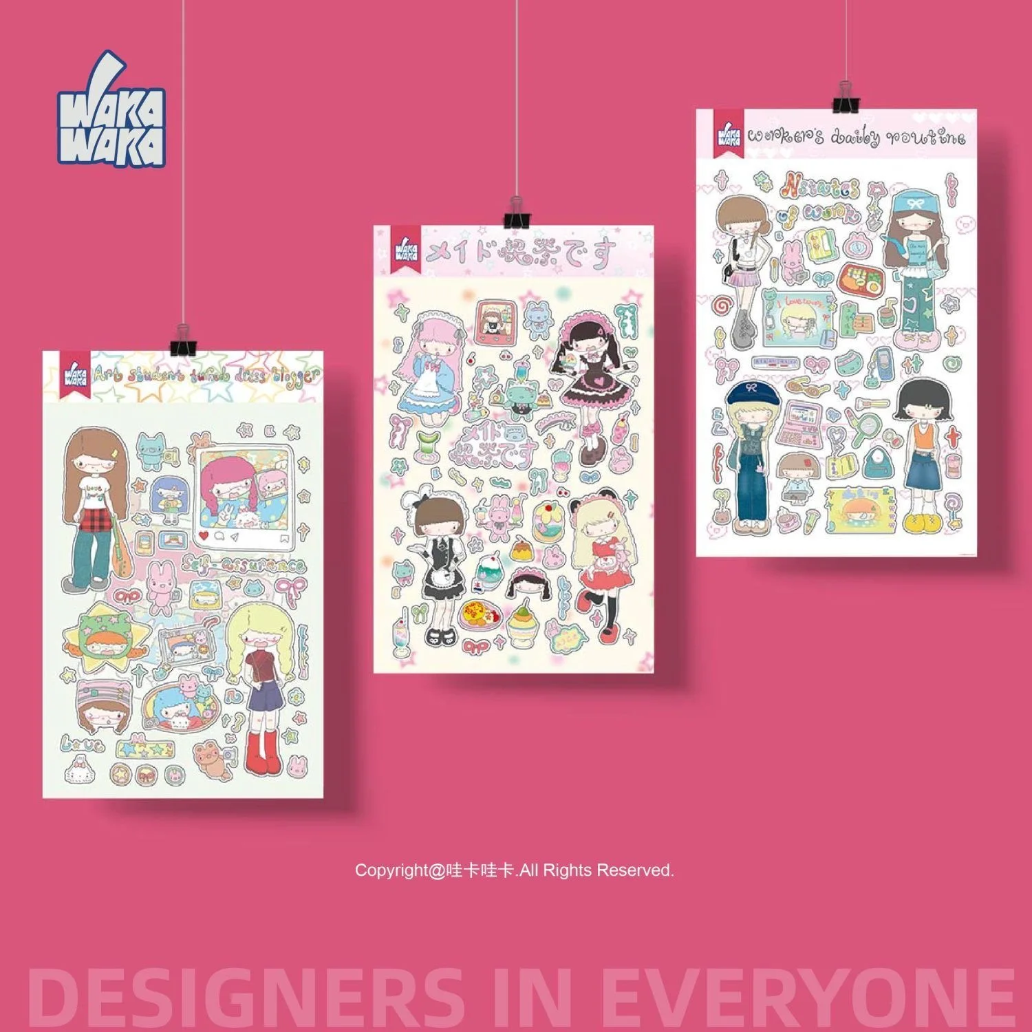 Стильная мультяшная Милая наклейка для девочек