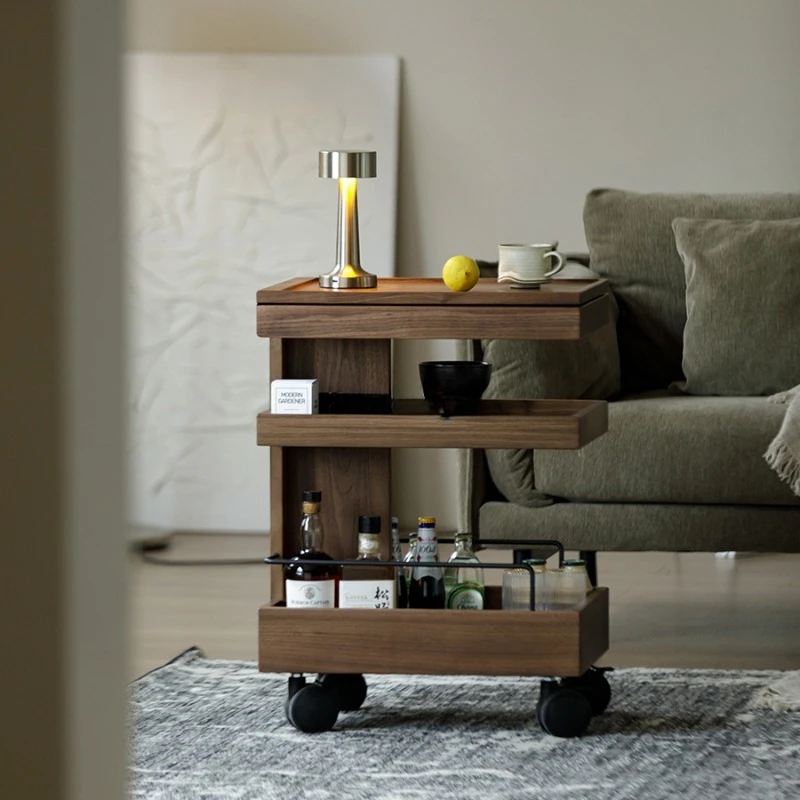 

Storage Cart With Wheels Kitchen Organizer Transport Things Home Snack Trolley Serving Metal Cabinet Service Bakers Rack Wood