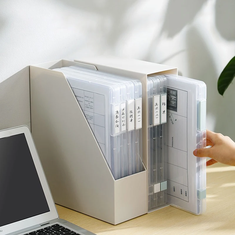 1PC PP A4 Papier do przechowywania plików Archiwum Data Pulpit Sortowanie Pudełko Przechowywanie w biurze Przenośne pudełko do przechowywania