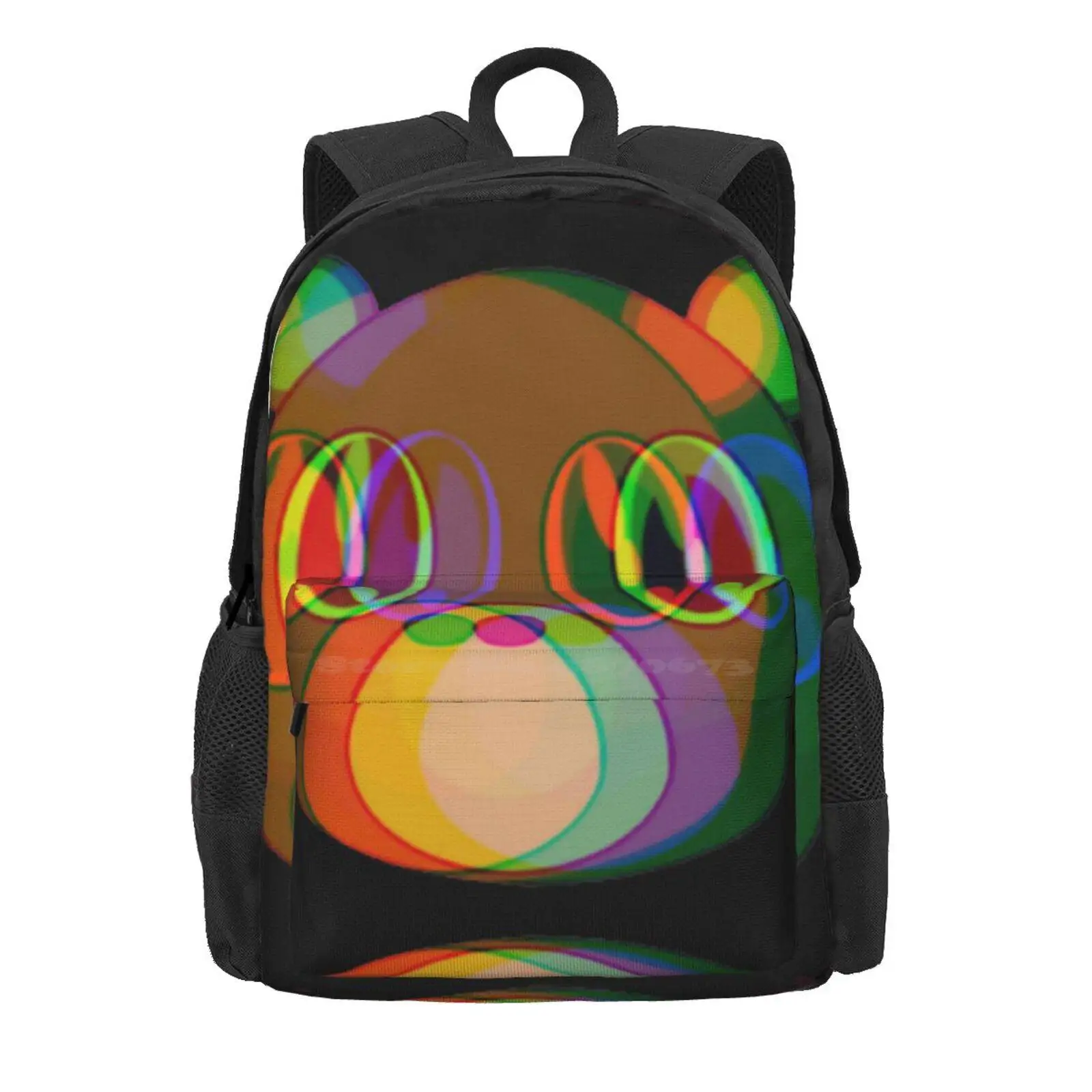 Graduation Bear Glitch Hot Sale Schoolbag Backpack Fashion Bags Kanye West Car Music Graduation Bear Rap The Life Of Pablo Late