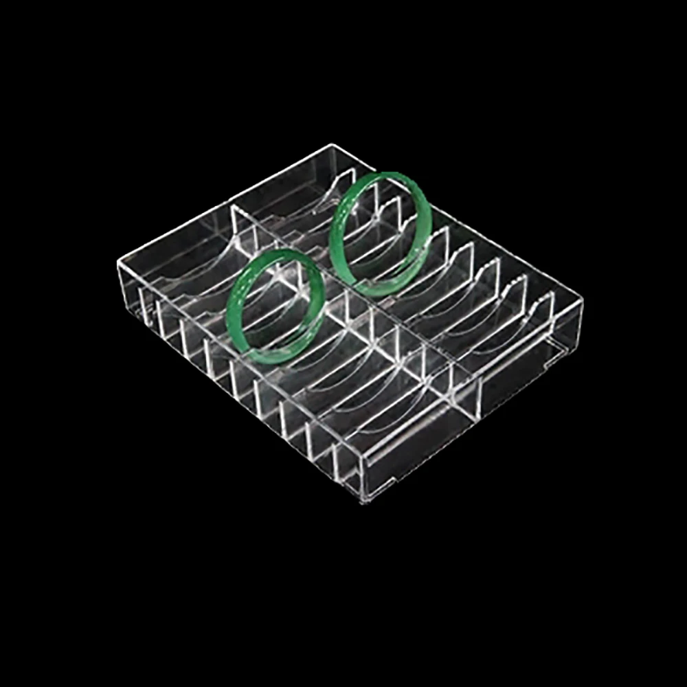 20 10 Slots Acrylic Jewelery Bracelet Cosmetic Storage Box Jade Emerald Bangle Display Organizer Makeup Eyeshadow Pallet Holder