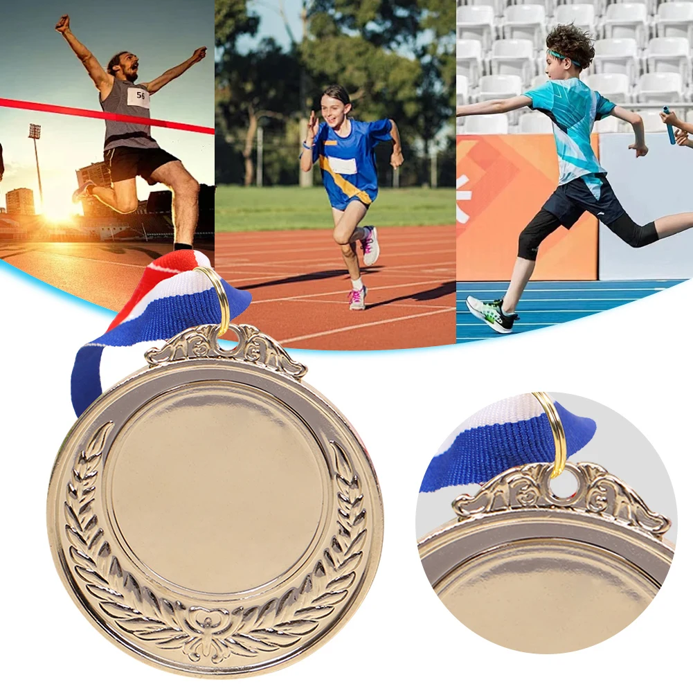 10Pcs Gold/Silver/Bronze Medal Award Medals with Neck Ribbon Sports Rewards 5.2cm Competition Prize Medals for Sports Games