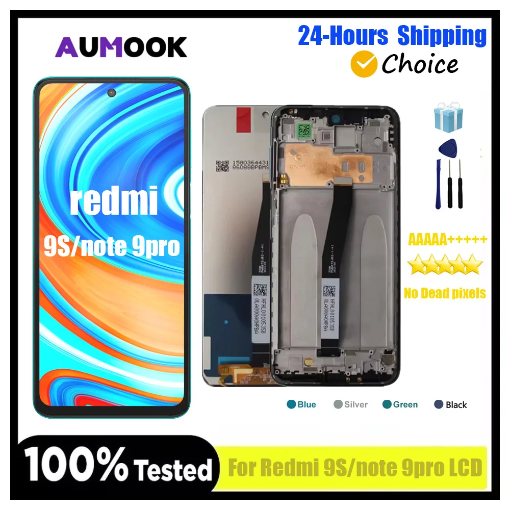 

6.67" Display for Xiaomi Redmi Note 9 Pro LCD M2003J6B2G Touch Screen Digitizer Assembly Replacement for Redmi Note 9S LCD