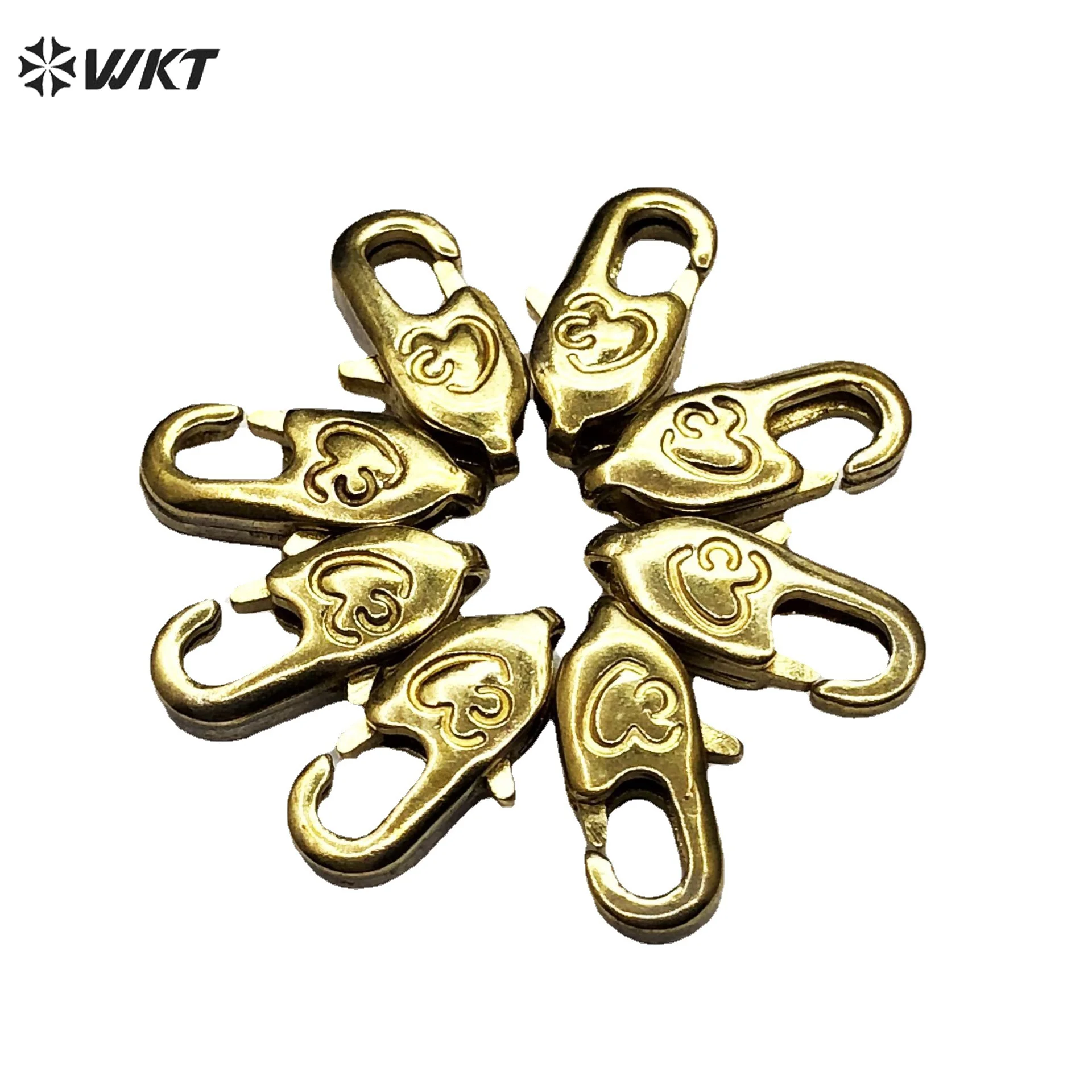WT-JFE134 Beautiful Tiny 10MM lobster Button Semi-finished Brass Gold Small Lock For Unisex D​aily DIY Accessories