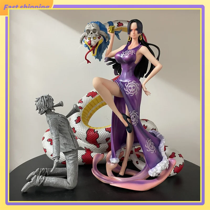 

2025 One Piece Boa Hancock Full Set With Petrified Sanji Snake Princess Anime Figure Model Statue Gift