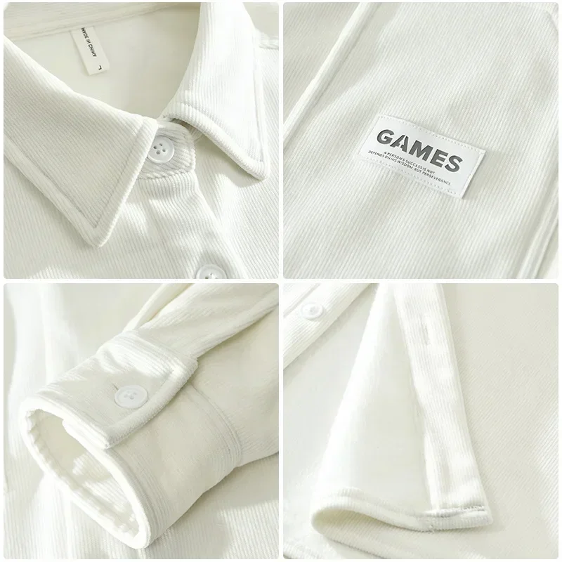 

Новая мужская зимняя рубашка, повседневная теплая мужская одежда, японская винтажная вельветовая флисовая рубашка, толстый топ, удобные рубашки из чистого хлопка