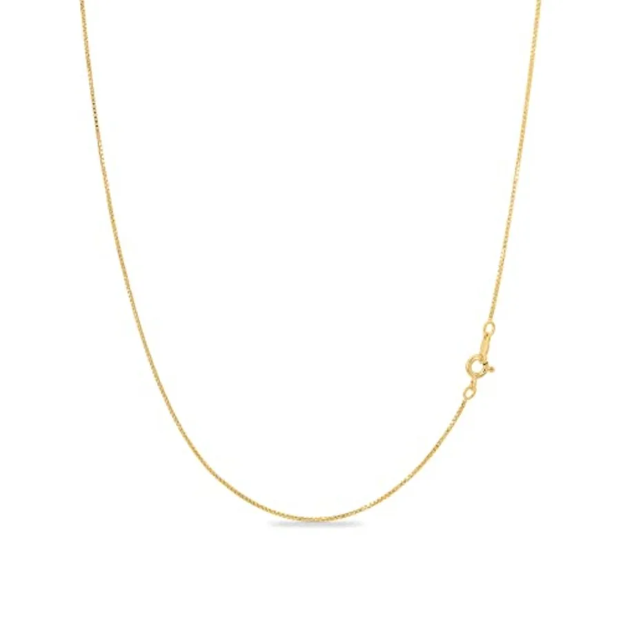 

KEZEF 18K Gold Plated 925 Box Chain Necklace for Women, 1mm Th and Sturdy Italian Cha Necklace, and Silver Available