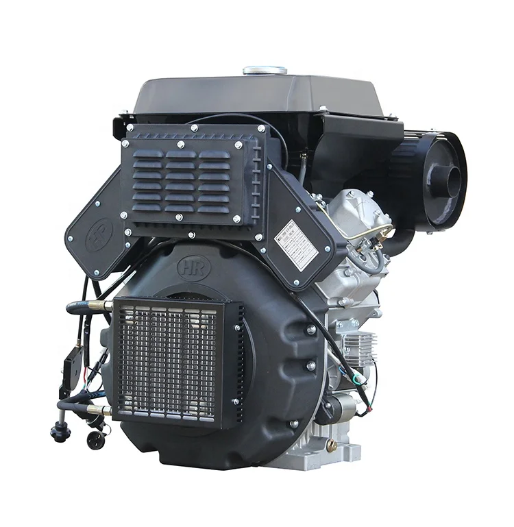 Hiearns 20hp 25hp 30hp Keyway Shaft 36.5mm V Twin diesel Engine 4 Stroke air Cooled 2 Cylinder diesel Engine