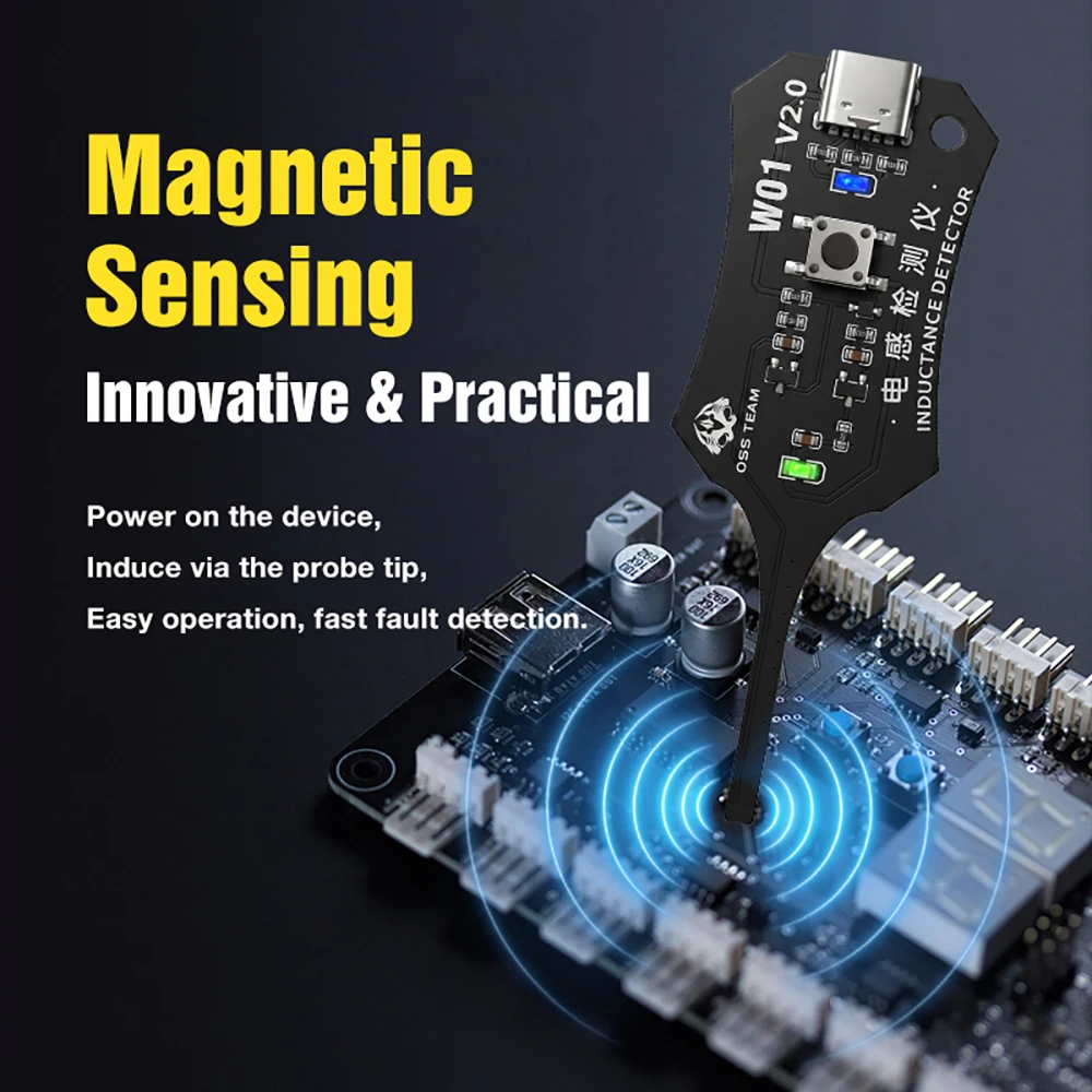 Type-C Inductance Tester Electromagnetic Non-Contact Fault Detection for Phones PCB Motherboard Repair Diagnostics Tool image 2