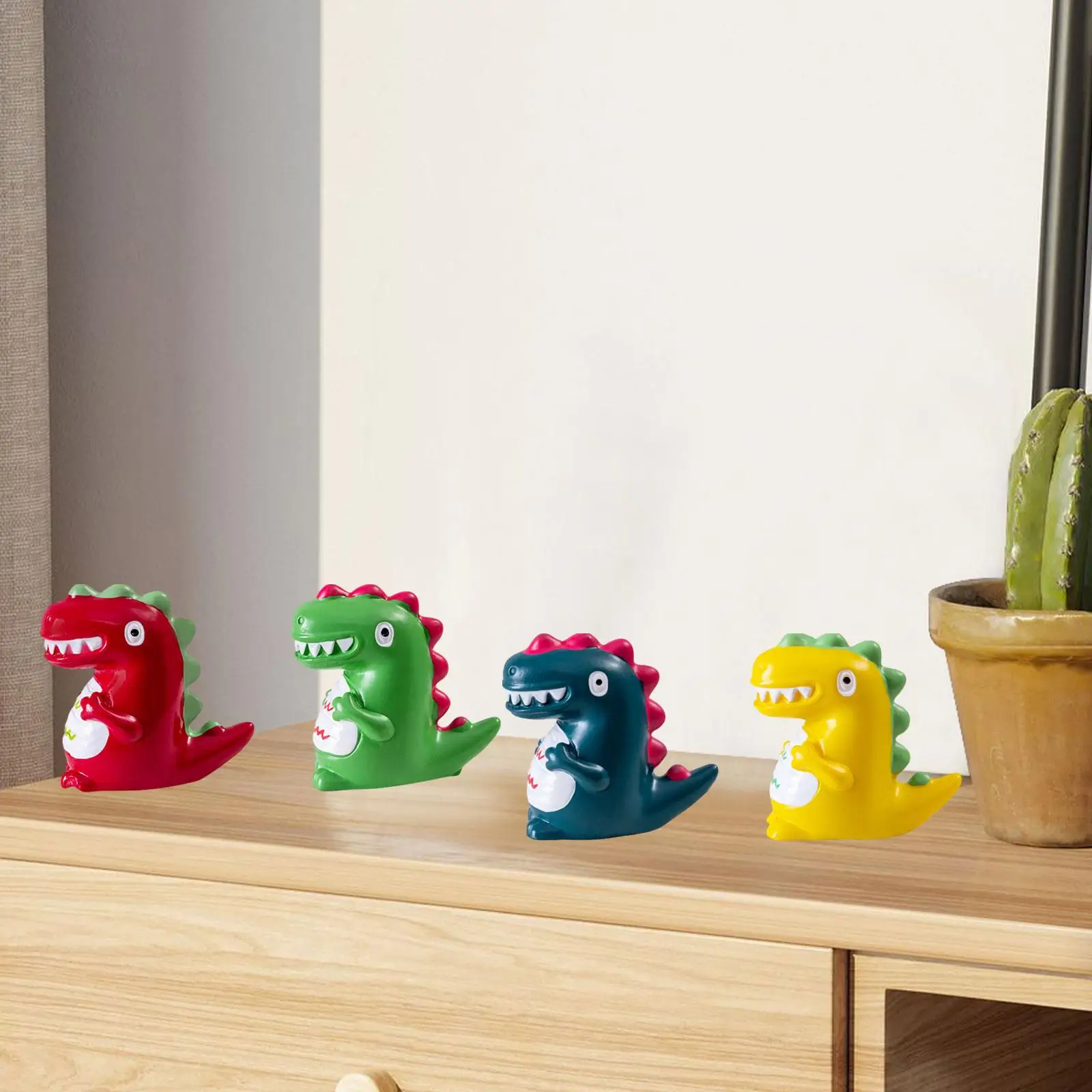 4 Pieces Mini Dinosaur Figures Animal Sculpture Flower Pot Decor