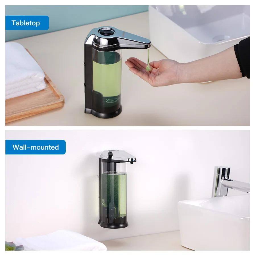 Hand Free 500ml Automatic Soap Dispenser Touchless Sanitizer Dispenser Smart Sensor Liquid Soap Dispenser for Kitchen Bathroom