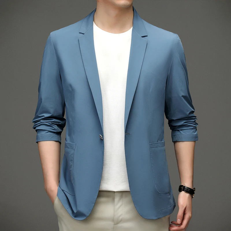 

5 Colors Summer Sun Protection Mens Suit Jacket Blazers 2022 New Arrivals Male Top Quality Smart Casual Slim Fit Suit Coats