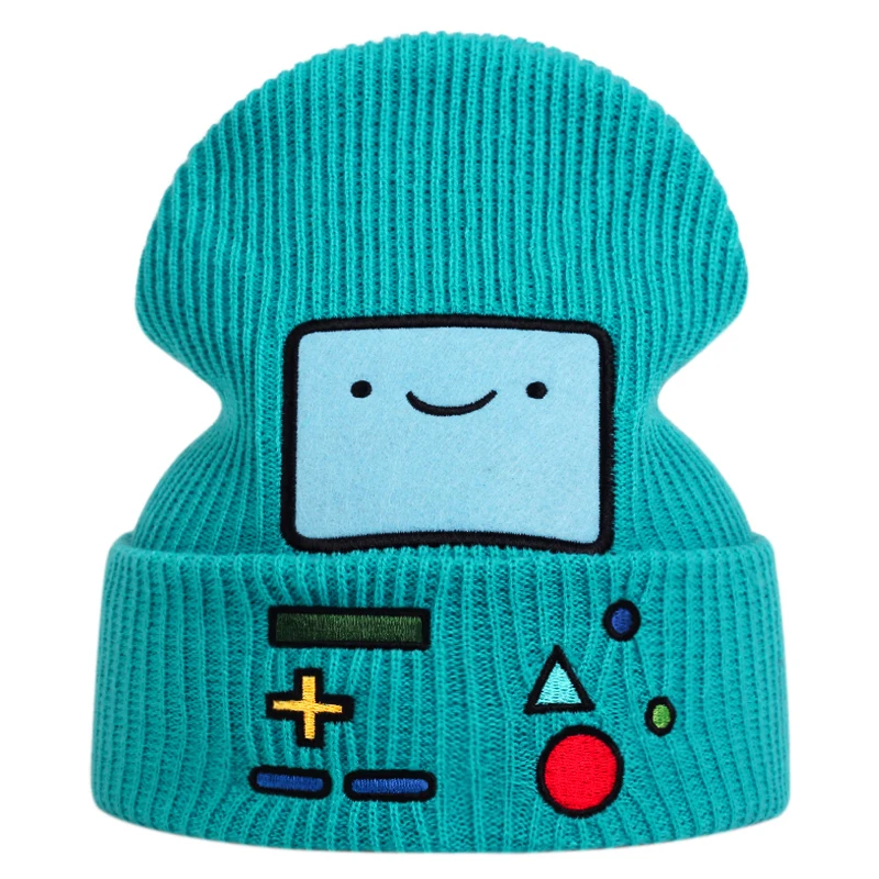 New Cartoon Adventure Time Casual Beanies For Women Men Hip Hop Beanie Hat Lovely Warm Knitted Skull Bonnet Gorros Ski Skullies