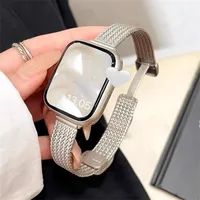 Luxury Slim Metal Magnetic Strap for IWatch 10 9 8 7 SE 6 Girl Wrist Band for Apple Watch 41 42 40 38 45 44 49mm Ultra Bracelet