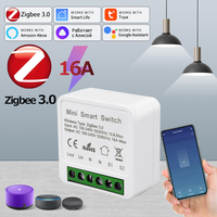 Zigbee 3.0 Tuya Smart Switch Alexa Google Home Assistant Yandex DIY Mini Breaker Light Switch 16A 100-240V Zigbee Gateway Needed