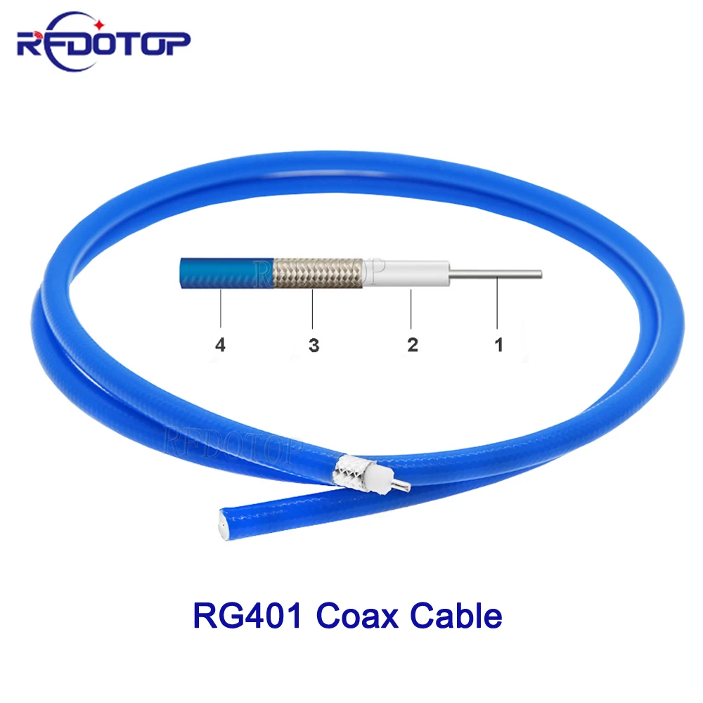 

RG401 Cable Semi-Flexible Coax Pigtail With Bule Jacket 50-5 Ohm High Frequency Test RF Coaxial Cable Pigtail Jumper