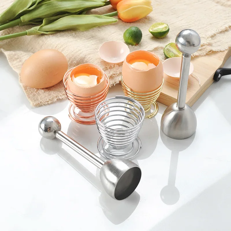 Stainless Steel Boiled Egg Topper Shell Top Kitchen Tool Cutter Knocker Opener Egg Accessories Kitchen Gadget