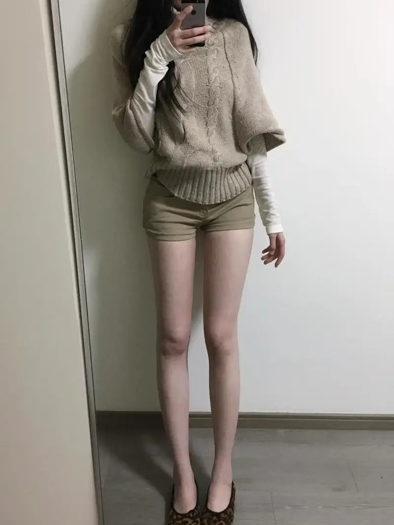 الخريف الشتاء موضة كل مباراة بلوفر مغزول عالية الرقبة البلوز سترة المرأة خمر شارع العليا سليم صالح علوي Sueter Mujer #4