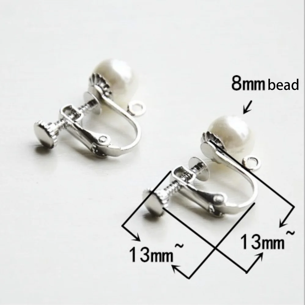 REGELIN 10 sztuk/partia ze stali nierdzewnej w kształcie litery U śruby ucha klip kolczyk ustawienia 8mm koralik bazy puste ramki Fit DIY ucha tworzenia biżuterii — zdjęcie 4