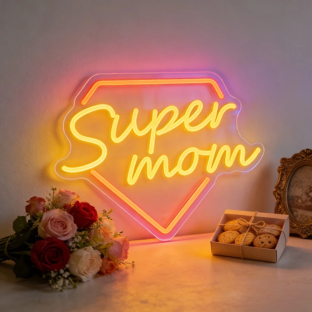 

Неоновая вывеска «Супермама» с LED-подсветкой, USB, с регулировкой яркости, для комнаты, гостиной, спальни, кухни, домашнего декора. Идеальный подарок на День матери.