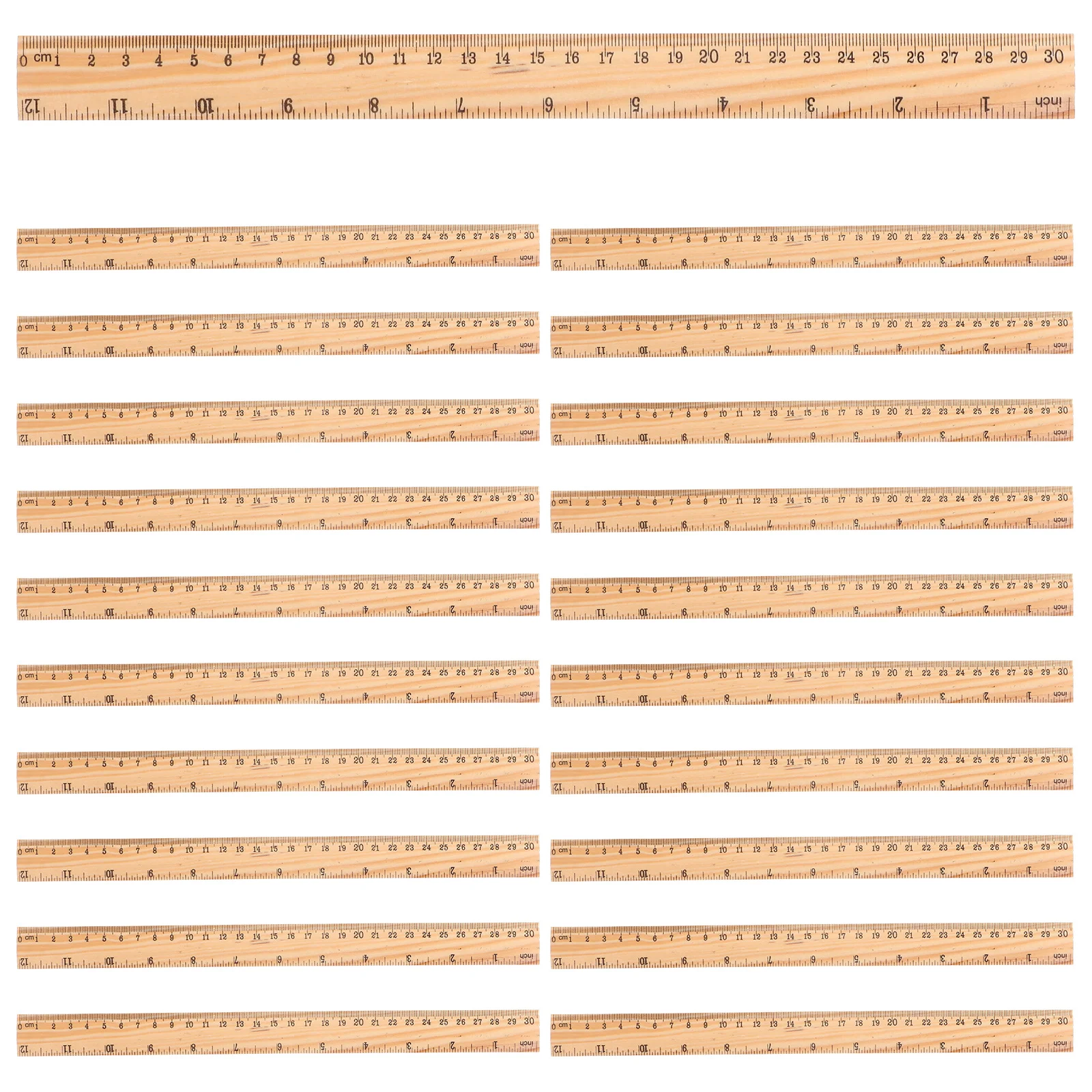 20Pcs Wooden Rulers Durable Straight Rulers for School Drawing Measuring Student Supply Woodworking Design Portable Kids Ruler
