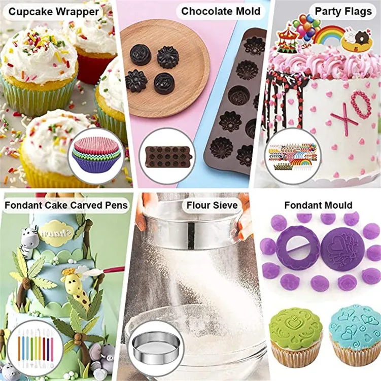 407pcs Baking Tools Set for Cakes Rotating Turntable Cake Decorating Supplies Kit