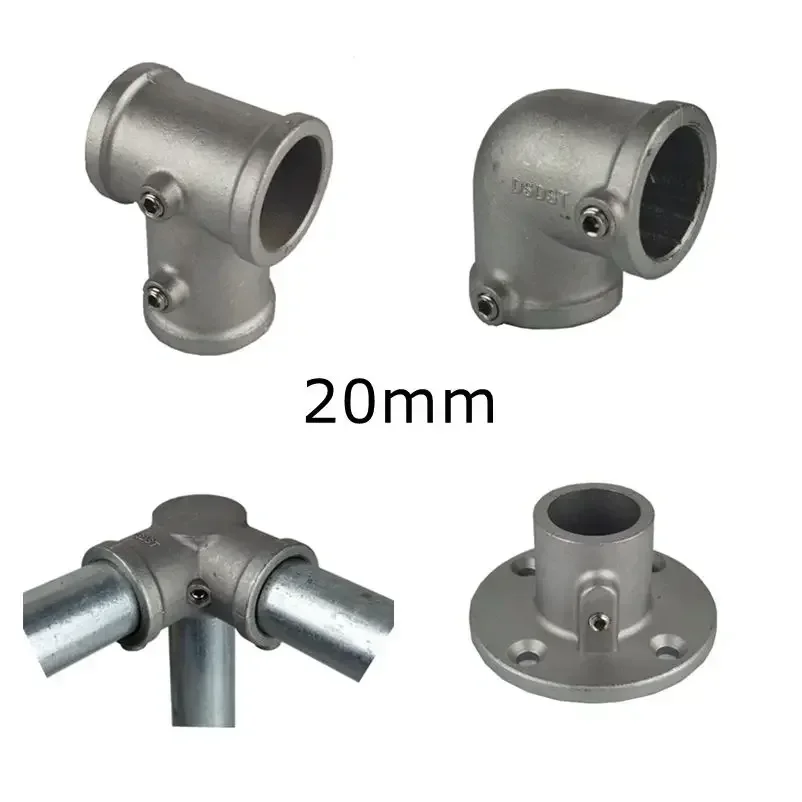 3D pipe fittings, connecting fasteners, 20mm steel pipe frame fittings, aluminum alloy joints, elbows, tee bases, flat surfaces