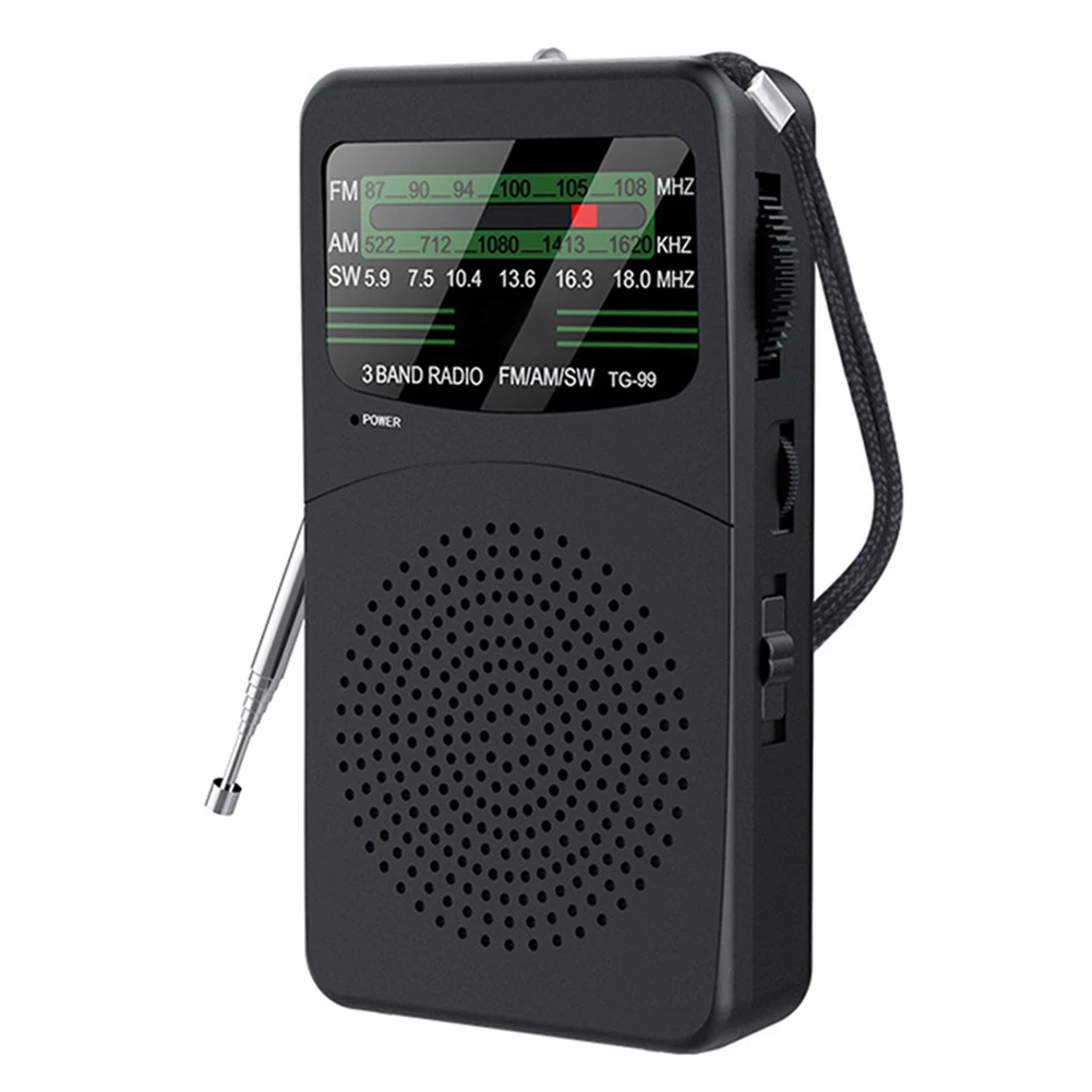 Portable AM FM SW Radio Battery Operated Radio with LED Flashlight Pocket Radio for Outdoor Camping and Emergency
