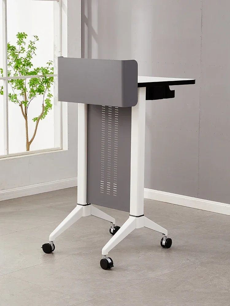 Office Furniture Lectern, School Teacher's Reception Table, Welcome Desk, Moderator Podium, Consultation Desk, Rostrum, Move