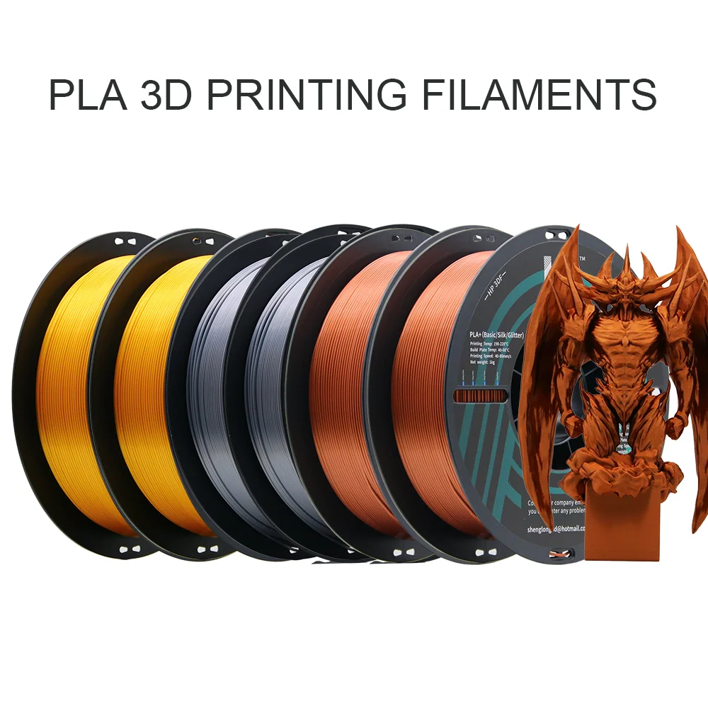 

HP3DF 6 Rolls (6kgs) SILK 3D Printer Filament, 1.75mm, Smooth Silky Shiny Surface 3D Filament, Fit For FDM Printers