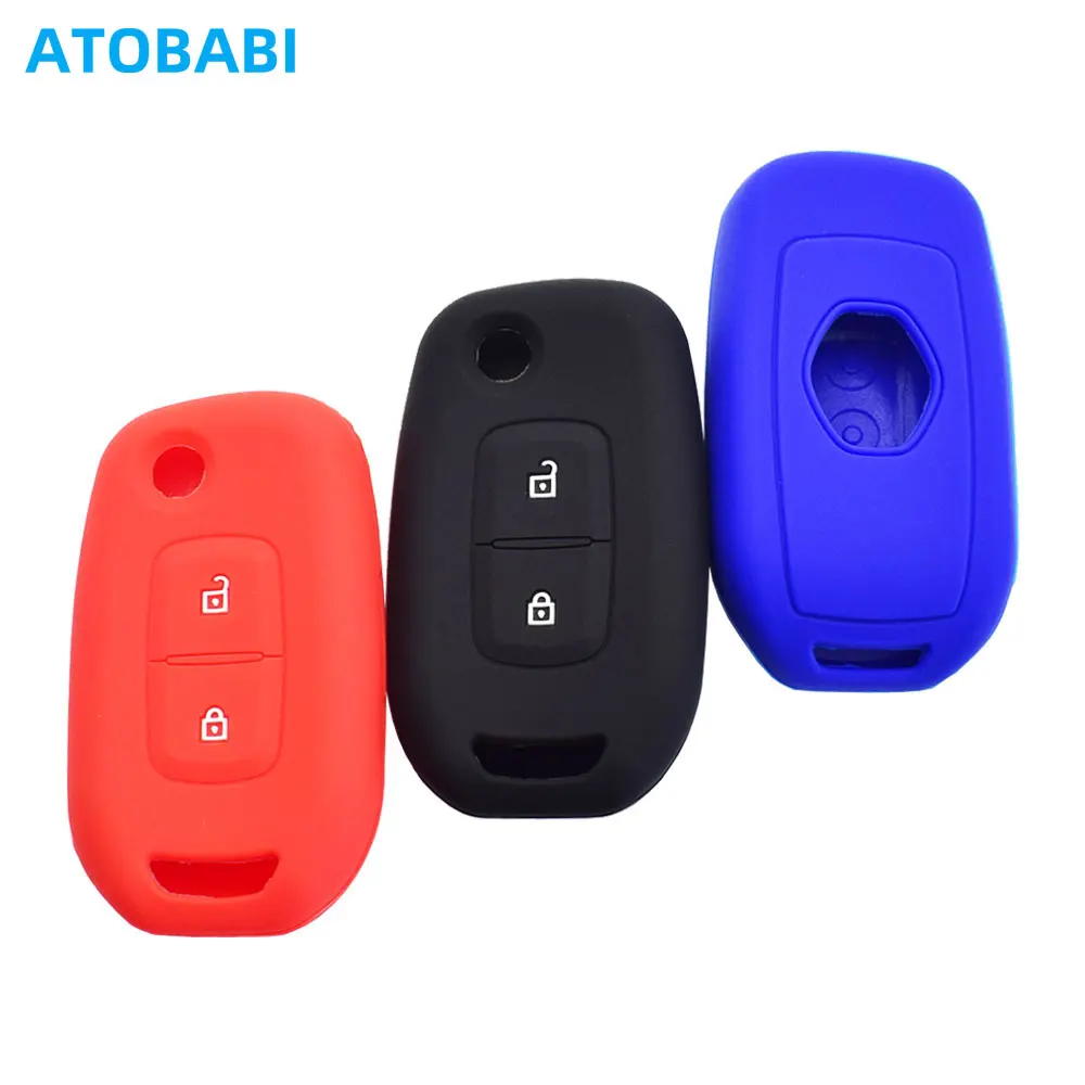 Silicone Car Key Case 3 Button Folding Remote Control Cover For Renault Megane III Dacia Logan 2 Duster Kadjar Captur Symbol FSK