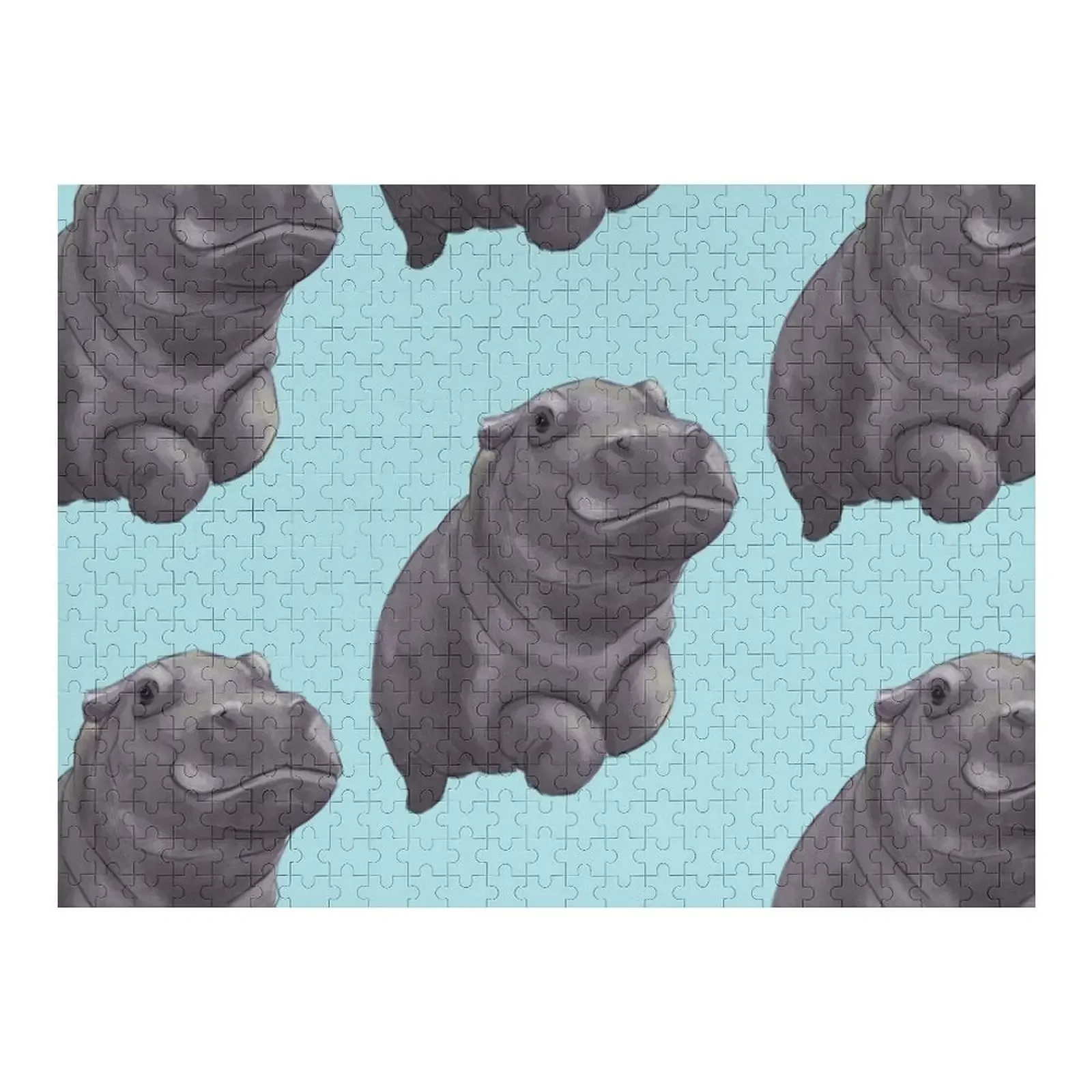 

Cute Painted Baby Hippo Swimming - Digital Painting Jigsaw Puzzle Personalized Gift Photo Custom Personalized Baby Object Puzzle