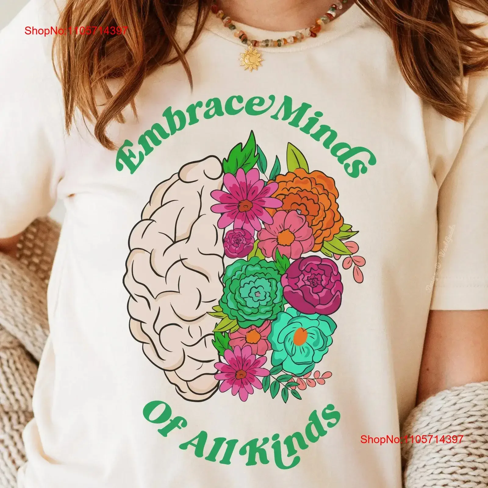 Neurodiversity T Shirt Embrace Minds of all Kinds ADHD SLP Autism Acceptance for Special Education Teacher vintage Washed