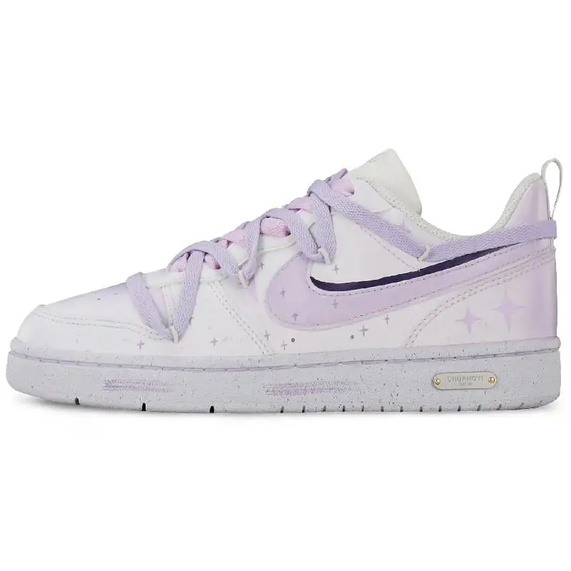 

[Custom Xingqing]Nike Court Borough Small White Shoes Anti-Slip And Wear-Resistant Lightweight Low-Top Skateboard Shoes GS Pu