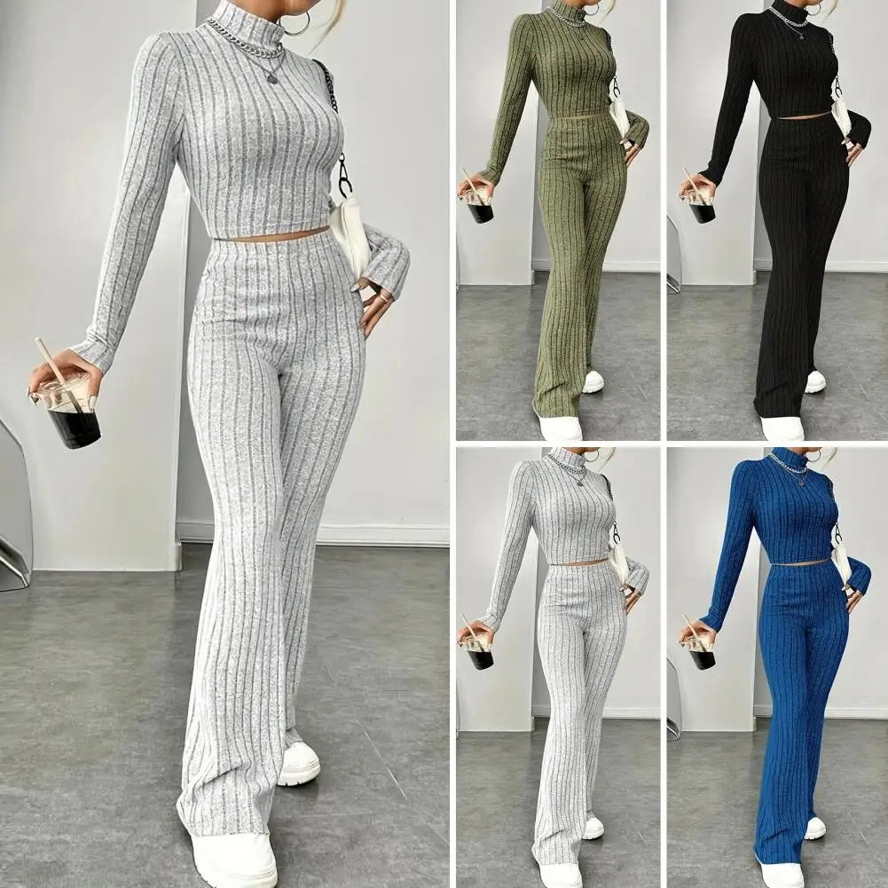 

New women's spring in Europe and the United States new knitted long-sleeved suit hooded sweater loose pants two-piece suit