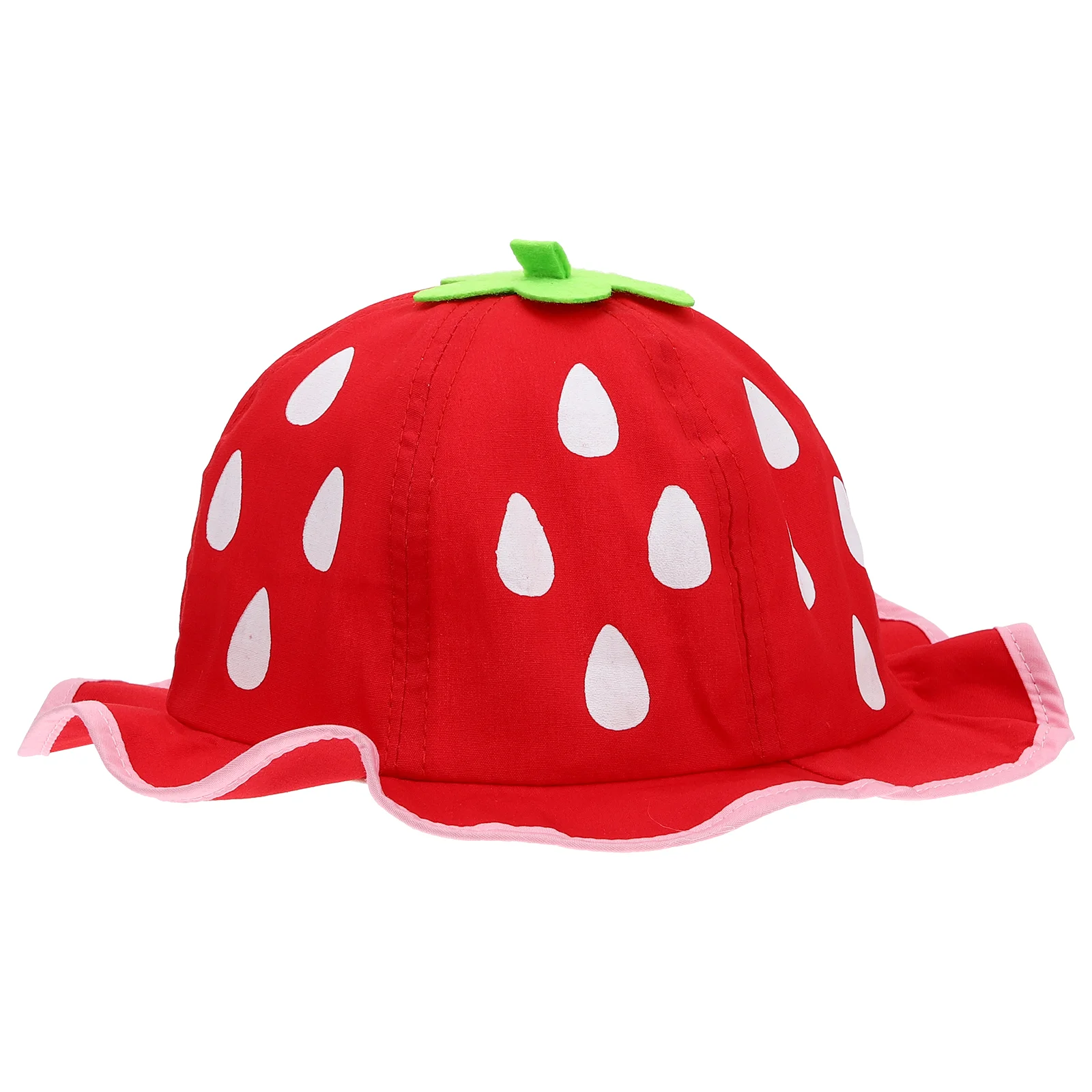 

Infant Sun Hat Baby Hats Adjustable Strap Fisherman Visor for Women Red Cotton Miss