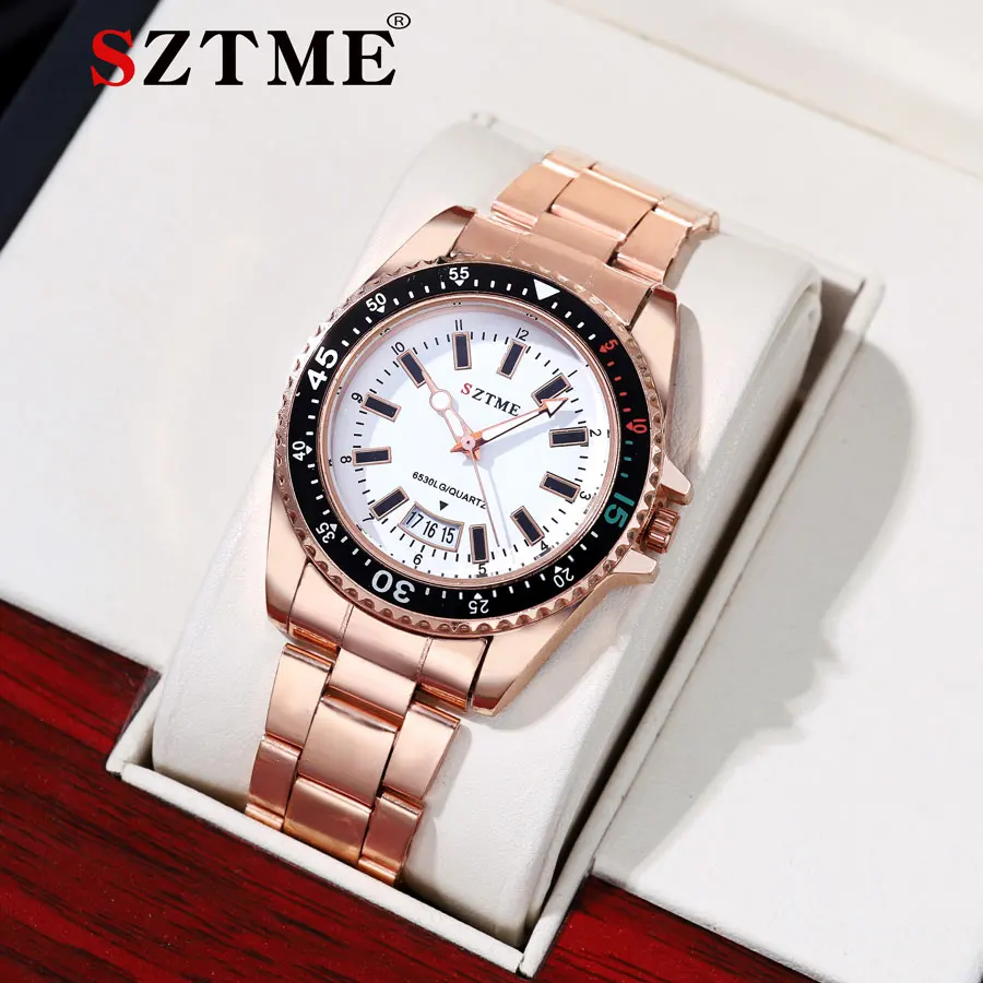 ساعة شريطية من الفولاذ المقاوم للصدأ للرجال والنساء ، ساعة كوارتز للأزواج ، مقياس تقويم ، هدية ترفيهية ، عصرية ، جديدة ، #1