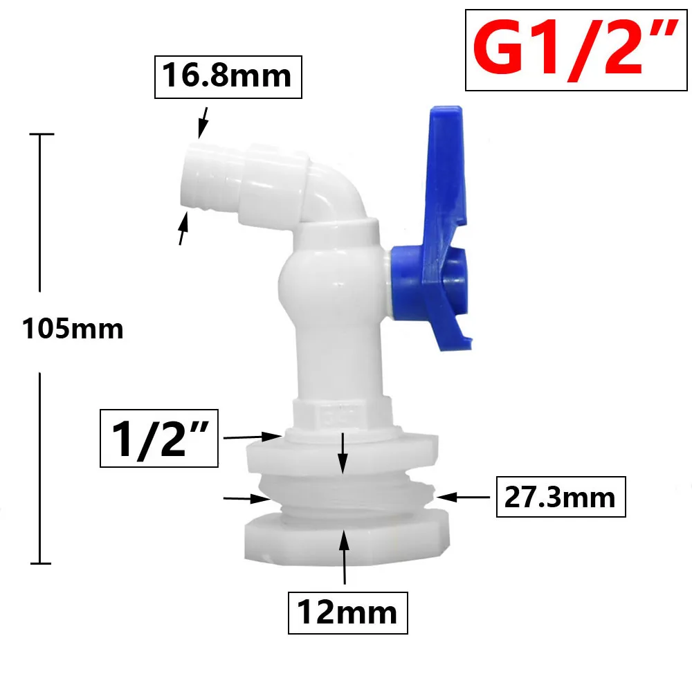 IBC Tank Tap Adapter Valve S60X6 Coarse Thread Garden Quick Connect Faucet 1/2 3/4