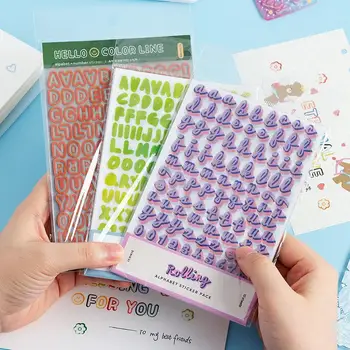 1000 pièces lettre Art typeface chiffres Pvc bloc-notes autocollants Scrapbooking mignon dessin animé journal Scotch décalcomanies cahier décoratif téléphone
