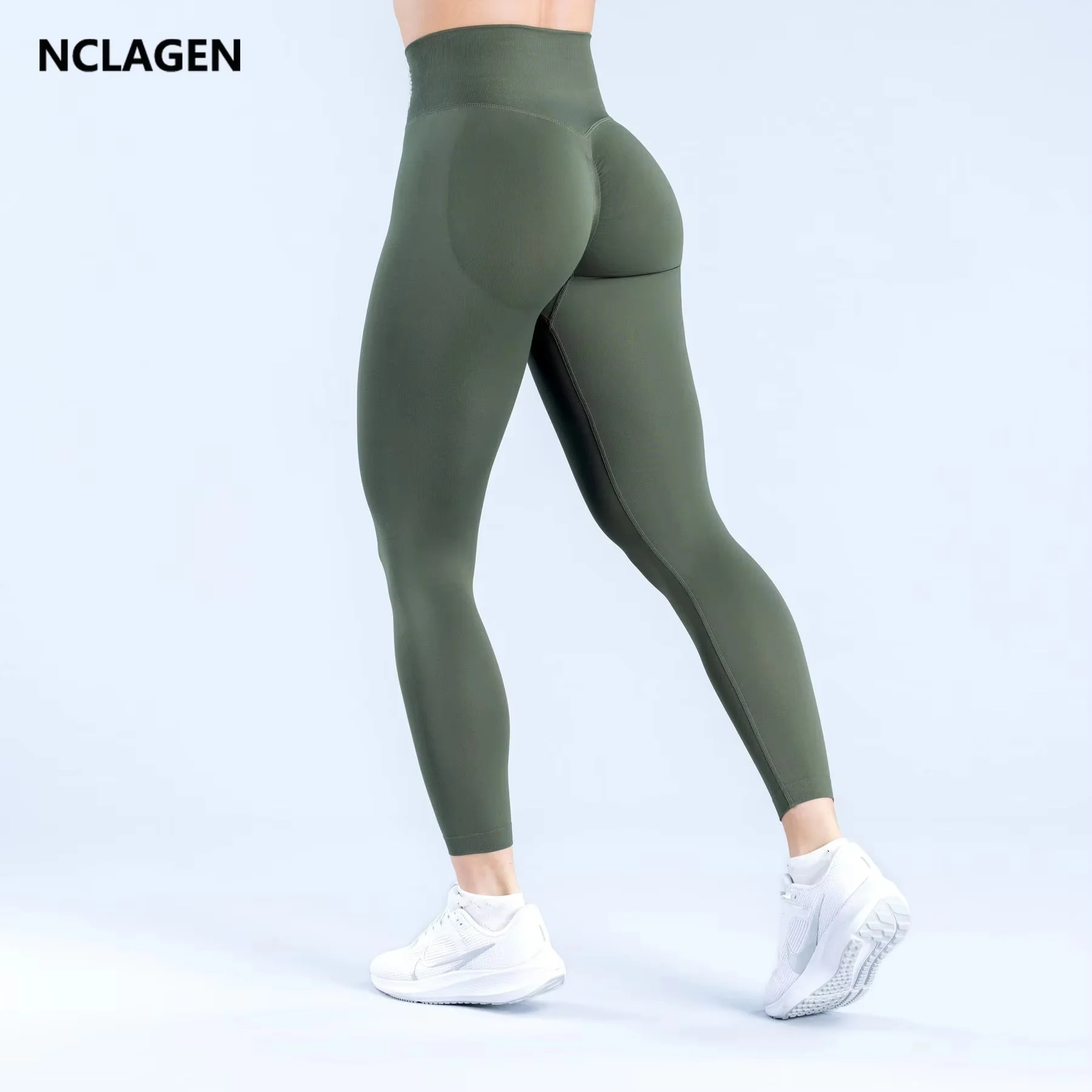 NCLAGEN Dynamic Leggings Women Seamless Gym Clothes High Waist Yoga Pants Tummy Control Scrunch Booty Workout Fitness Tights