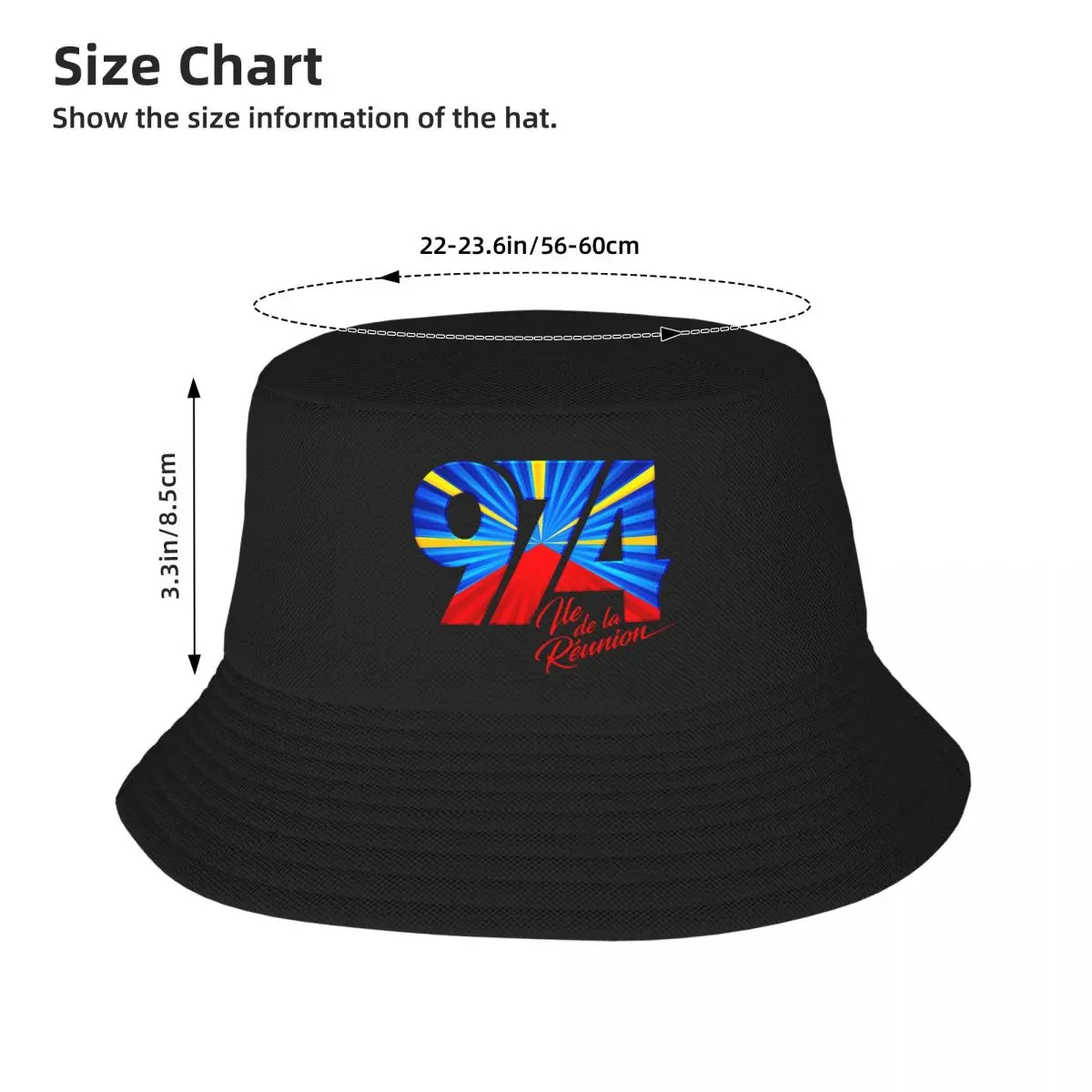 Custom 974 Reunion Island Logo Bucket Hat Men Women Fashion Summer Outdoor Sun Reunionese Proud Fisherman Cap