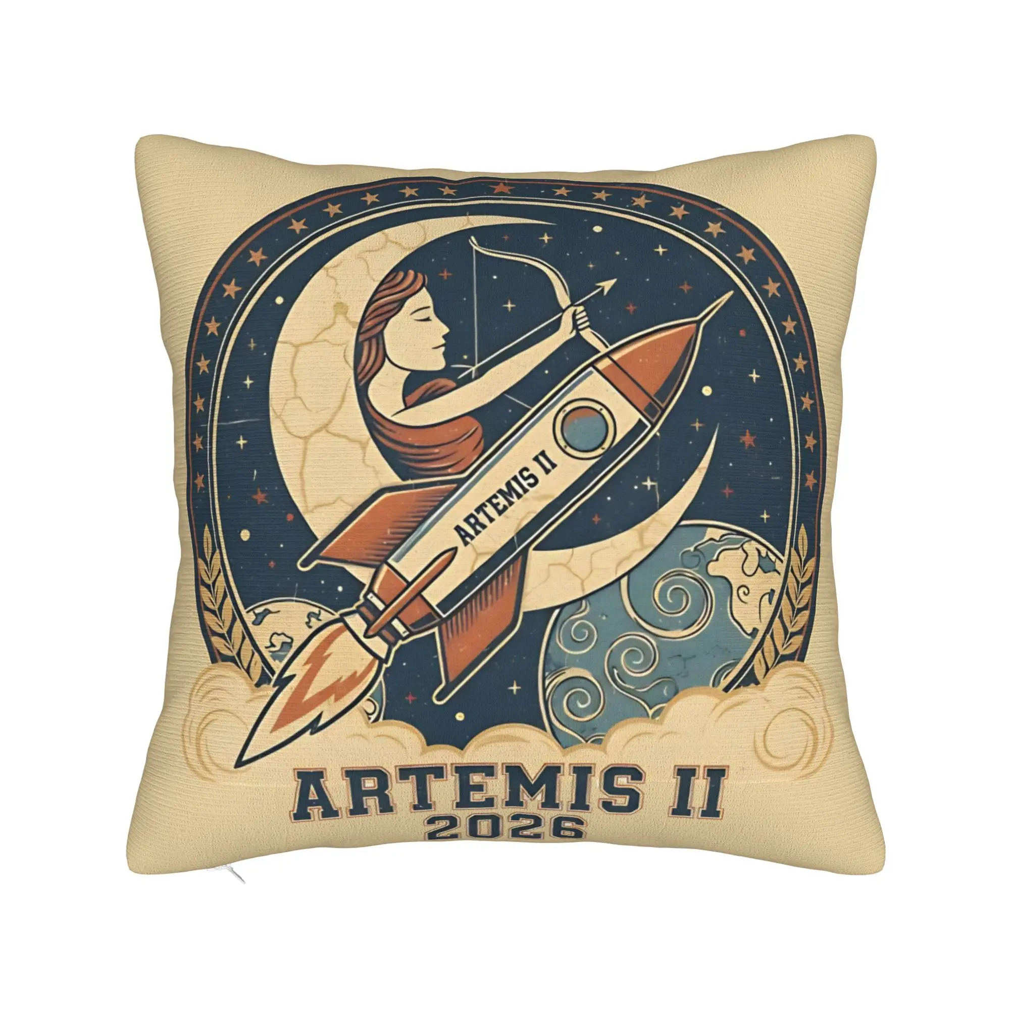 Artemis II Mission To The Moon 2026 Artemis 2 Pillowcase Soft Cushion Cover Decorations Pillow Case Cover Living Room Multi Size