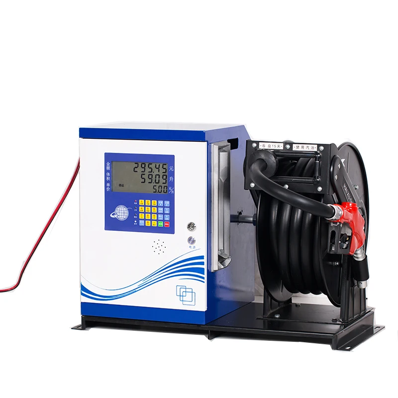 Yuanheng YHJX05 New Mini Fuel Distributor 12V 24V 220V Fuel Delivery Pump Portable Retractable Hose Receipt Printer Steel 1 Year