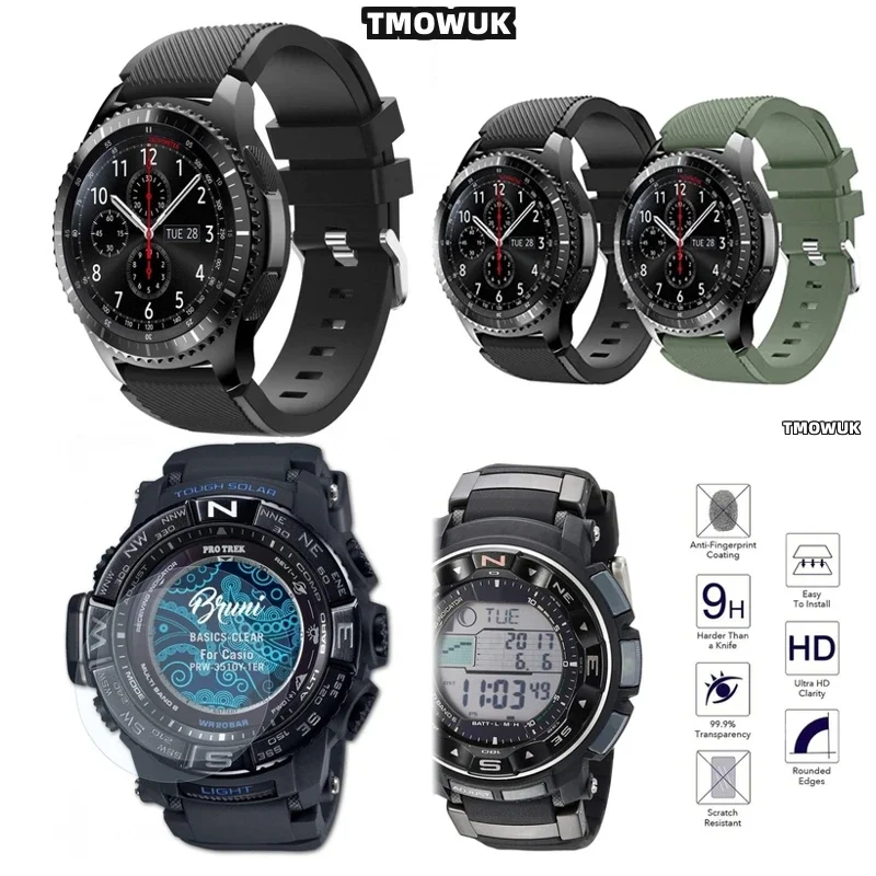 

For Casio GA100 6100 TR770 Pro-Trek EFR 303 GA-2200 GA-2100 GST-W300 - 9H Anti-Scratch Tempered Glass - HD Clear Watch Screen Pr
