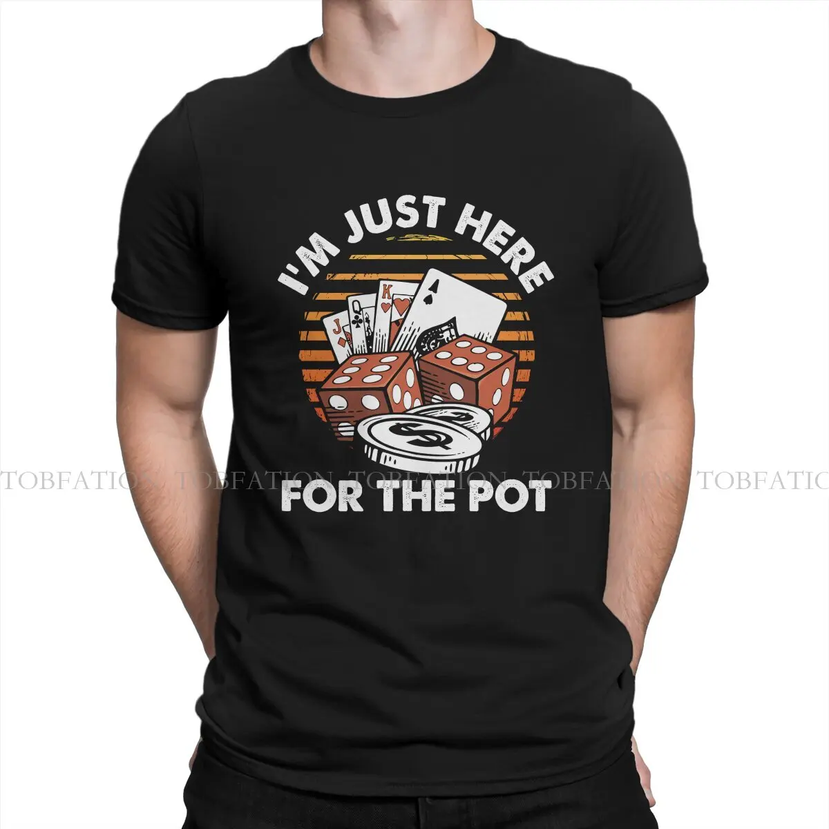 I’m Just Here for the Pot Funny Poker Essential TShirt For Men Poker Tops Style T Shirt 100% Cotton Print Fluffy Creative Gift